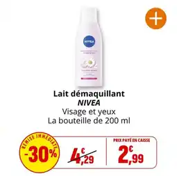 Coccinelle Supermarché Lait démaquillant nivea offre