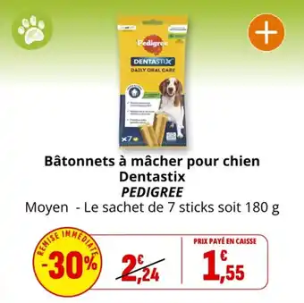 Coccinelle Supermarché Bâtonnets à mâcher pour chien dentastix pedigree offre