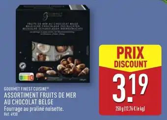 ALDI GOURMET FINEST CUISINE Assortiment fruits de mer au chocolat belge offre