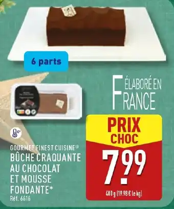 ALDI GOURMET FINEST CUISINE Bûche craquante au chocolat et mousse fondante offre