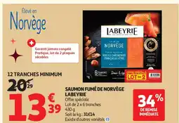 Auchan Supermarché LABEYRIE Saumon fumé de norvège offre