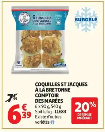 Auchan Supermarché Coquilles st jacques à là bretonne comptoir des marées offre