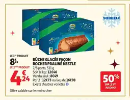 Auchan Supermarché Bûche glacée façon rocher praliné nestle offre