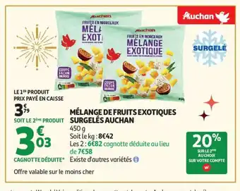 AUCHAN Mélange de fruits exotiques surgelés