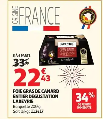 Auchan Supermarché LABEYRIE Foie gras de canard entier degustation offre