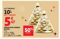 Auchan Supermarché FERRERO ROCHER Cône de noel offre