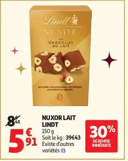 Auchan Supermarché LINDT Nuxor lait offre