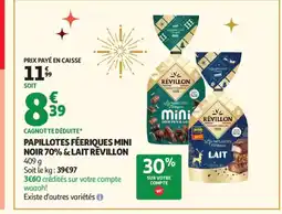 Auchan Supermarché RÉVILLON Papillotes féeriques mini noir 70% & lait offre