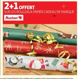 Auchan Supermarché AUCHAN Sur les rouleaux papier cadeau de marque offre