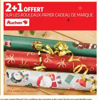 Auchan Supermarché AUCHAN Sur les rouleaux papier cadeau de marque offre