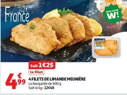 Auchan Supermarché 4 filets de limande meunière offre