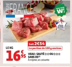 Auchan Supermarché Veau: sauté sans os offre