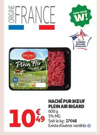 Auchan Supermarché BIGARD Haché pur bœuf plein air offre