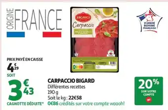 Auchan Supermarché BIGARD Carpaccio offre
