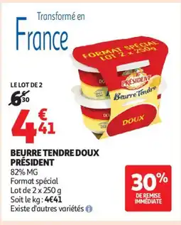 Auchan Supermarché PRÉSIDENT Beurre tendre doux offre