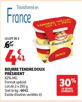 Auchan Supermarché PRÉSIDENT Beurre tendre doux offre