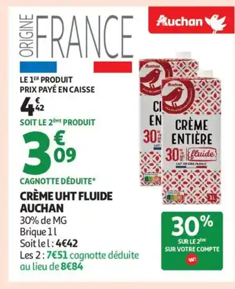 Auchan Supermarché AUCHAN2 LCrème uht fluide offre