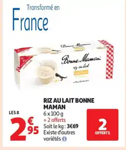 Auchan Supermarché BONNE MAMAN Riz au lait offre