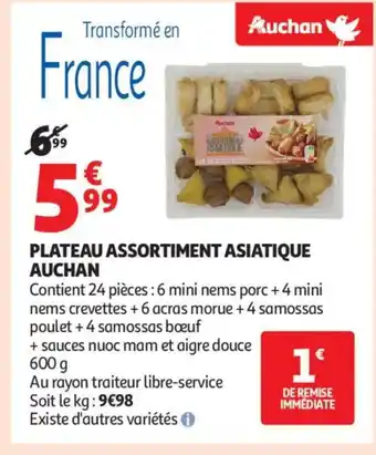 Auchan Supermarché AUCHAN Plateau assortiment asiatique offre