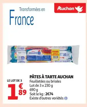Auchan Supermarché AUCHAN Pâtes à tarte offre