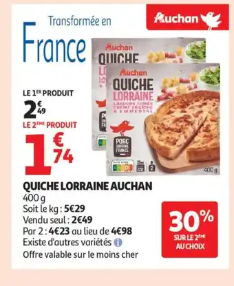 Auchan Supermarché AUCHAN Quiche lorraine offre