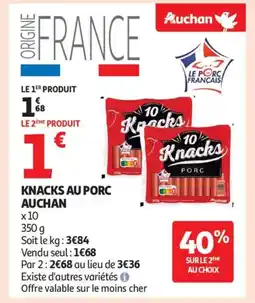 Auchan Supermarché AUCHAN Knacks au porc offre