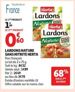 Auchan Supermarché HERTA Lardons nature sans nitrite offre