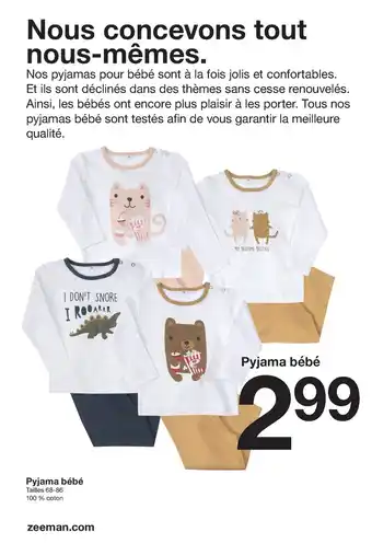 Zeeman Pyjama Bébé offre