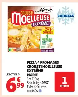 Auchan Supermarché MARIE Pizza 4 fromages crousti moelleuse extrême offre