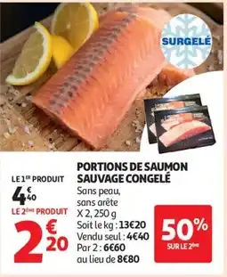 Auchan Supermarché Portions de saumon sauvage congelé offre