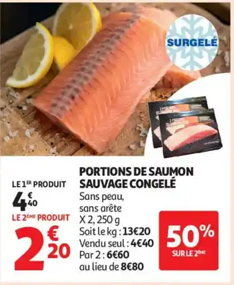 Auchan Supermarché Portions de saumon sauvage congelé offre