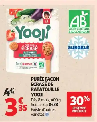 Auchan Supermarché YOOJI Purée facon ecrasé dé ratatouille offre