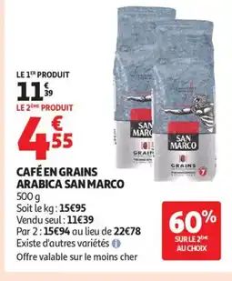 Auchan Supermarché SAN MARCO Café en grains arabica offre
