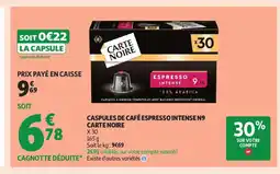 Auchan Supermarché CARTE NOIRE Caspules de café espresso intense n9 offre
