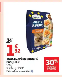 Auchan Supermarché PASQUIER Toasts apéro brioché offre