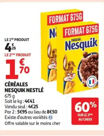Auchan Supermarché Céréales nesquik nestlé offre