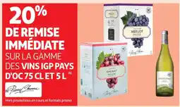 Auchan Supermarché Sur la gamme des vins igp pays d'oc offre