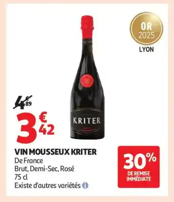 Auchan Supermarché KRITER Vin mousseux offre