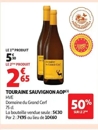 Auchan Supermarché Touraine sauvignon aop offre