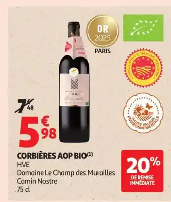 Auchan Supermarché Corbières aop bio offre