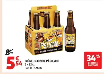Auchan Supermarché PÉLICAN Bière blonde offre
