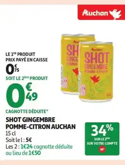 Auchan Supermarché AUCHAN Shot gingembre pomme-citron offre