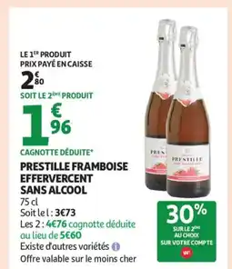 Auchan Supermarché PRESTILLE Framboie effervercent sans alcool offre