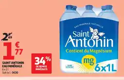 Auchan Supermarché SAINT ANTONIN Eau minérale offre