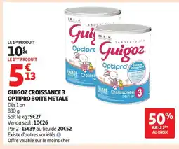 Auchan Supermarché GUIGOZ Croissance 3 optipro boite metale offre