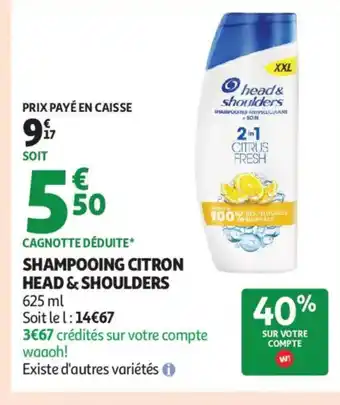 Auchan Supermarché HEAD & SHOULDERS Shampooing citron offre