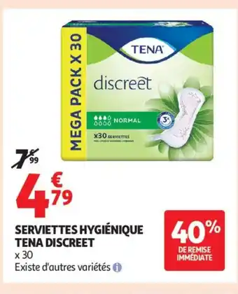Auchan Supermarché TENA Serviettes hygiénique offre