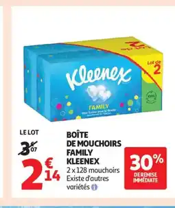 Auchan Supermarché KLEENEX Boîte de mouchoirs family offre