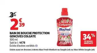 Auchan Supermarché COLGATE Bain de bouche protection gencives offre