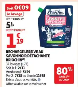 Auchan Supermarché BRIOCHIN Recharge lessive au savon noir détachante offre